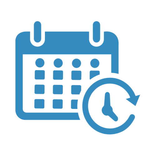 Icon of calendar in blue