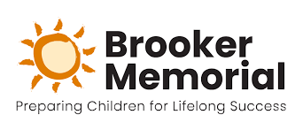 Logo for Brooker Memorial. An image of a sun is next to bold black text reading "Brooker Memorial." Below the sun and the bold text is smaller text reading "Preparing Children for Lifelong Success"